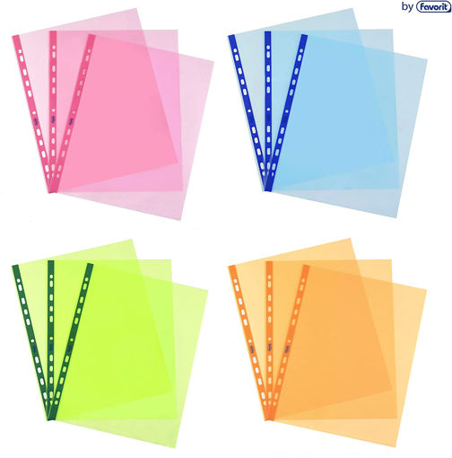 Picture of A4 PUNCHED POCKETS PASTEL